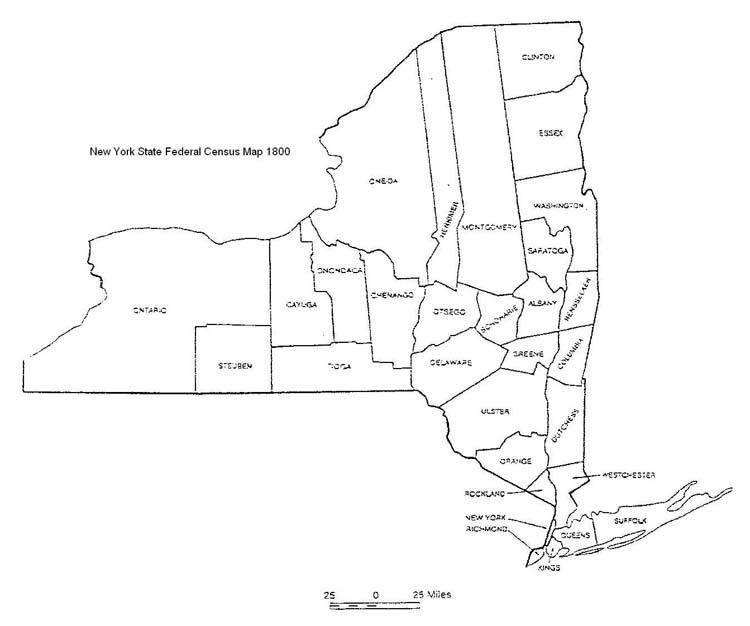 New York State Federal Census Map 1800
