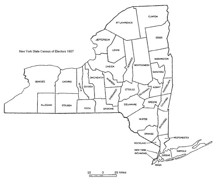 New York State Census Of Electors Map 1801
