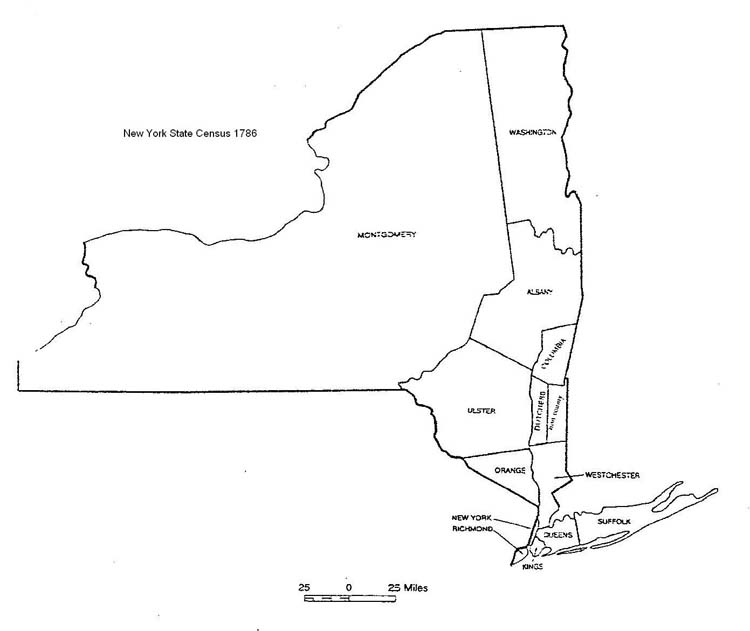 New York State Census Map 1786